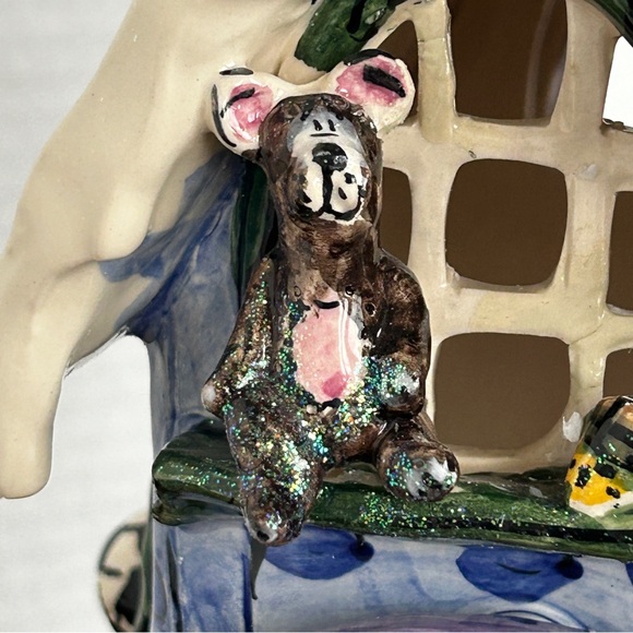 Santa's Workshop Blue Sky Clay Works by Heather Goldminc Tealight Holder 2002 - Picture 16 of 16